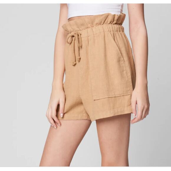 Blank NYC NWT Incense Shorts Tan 100% Ramie - Picture 2 of 13